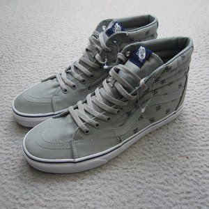Vans New York Yankees Shoes Mens Size 11 Gray All Over Print High Tops SK8-HI